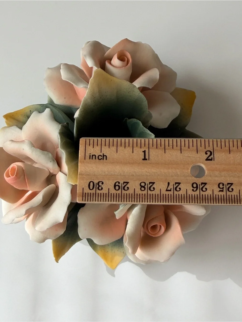 Vintage Capodimonte 1987 for Arnart Fine Ceramic Rose Taper Candle Holder -Italy